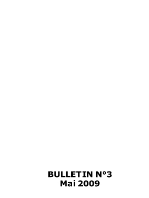 BULLETIN N°3
Mai 2009